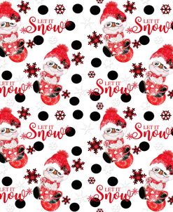 Let It Snow – Peppermint Snowman – Christmas Pattern