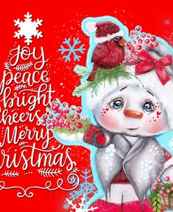 Cardinal Christmas Pal – Snowman – Tree Greeting