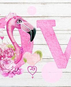 LOVE Pink Flamingo