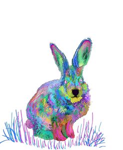 Colorful Bunny With Words
