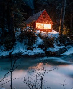 Snowy Cabin In Snow