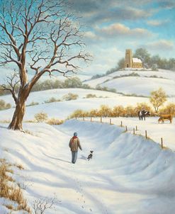 Walking the dog in Snow