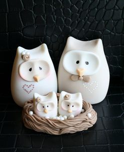 Owl Family Taupe