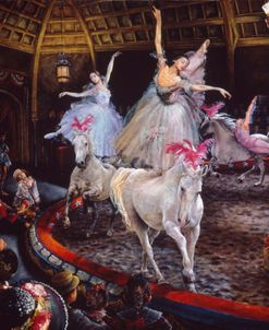 White Circus Horses