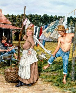 Dancing Couple At Clothesline