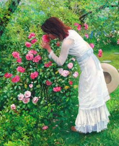 Woman Smelling Rose