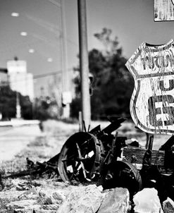 Route 66 Sign Black White