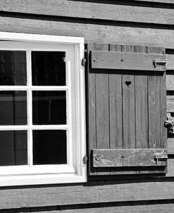 Heart Window Panel in Black and White