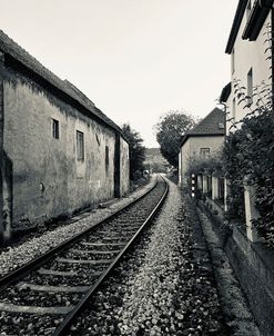 Train Tracks in Black and White