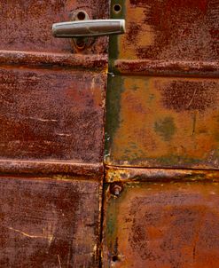 Vintage Rusted Car Door with Handle