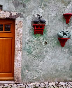 Weathered Wall with Wood door