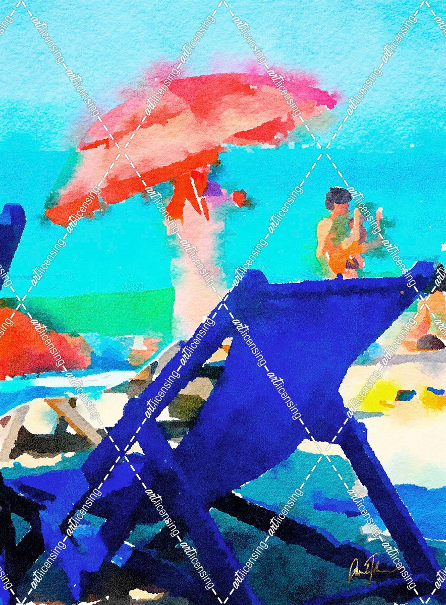 Blue Chairs with Umbrella