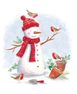 Snowman and Robins