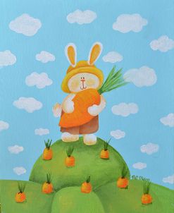 Bunny In Hat With Carrot
