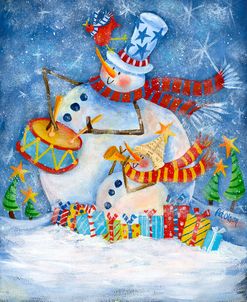 Snowman With Drum And Gifts
