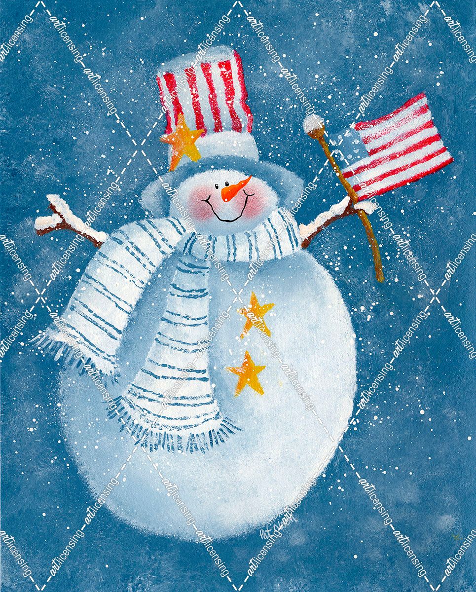 Snowman With Flag