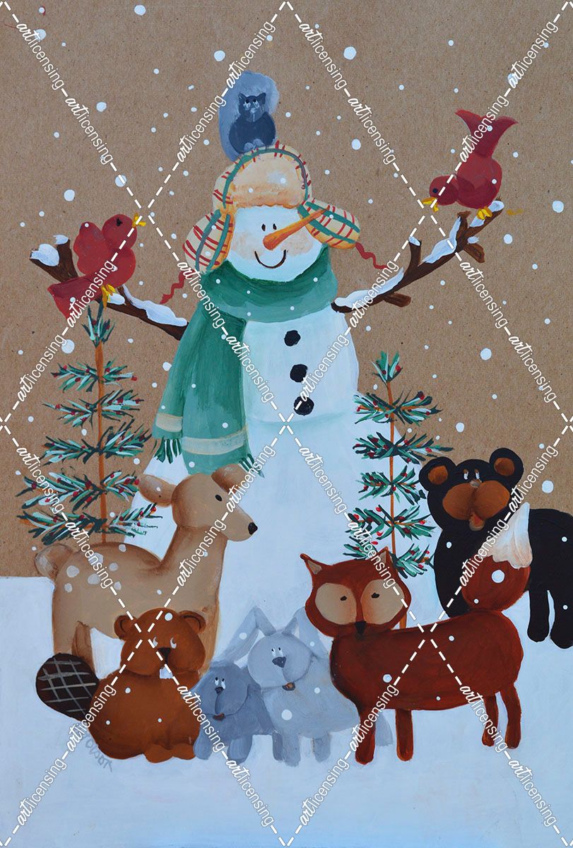 Snowman With Pets