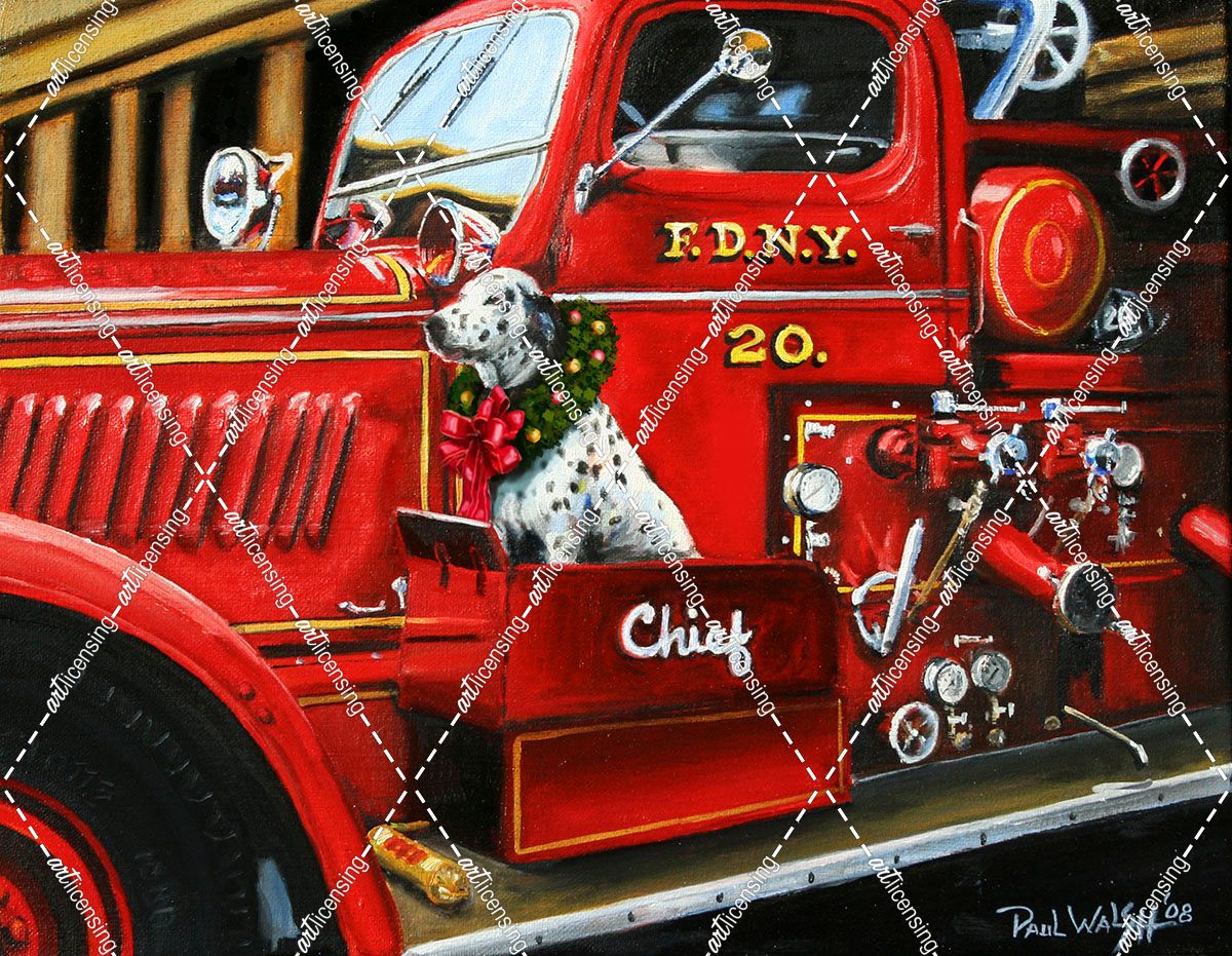 1940's Vintage Style Fire Truck with Christmas Tree – Becca Lynn