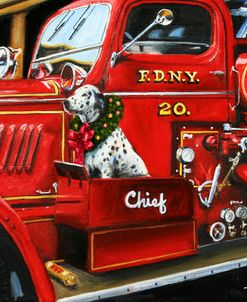 Dalmation Christmas Firetruck