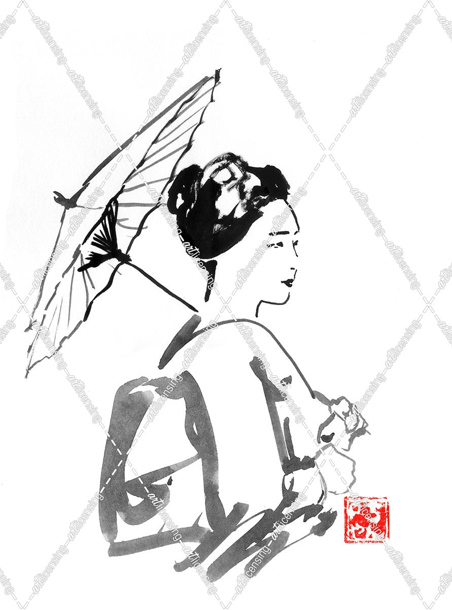 Geisha And Umbrella 02