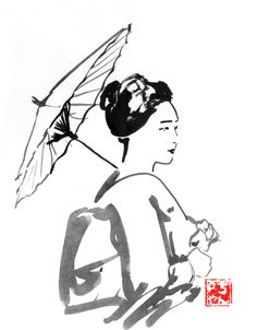 Geisha And Umbrella 02