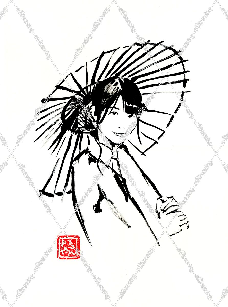 Geisha And Umbrella 03