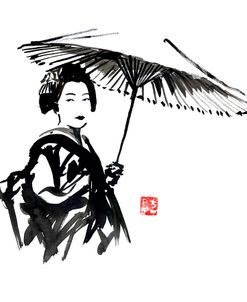 Geisha And Umbrella