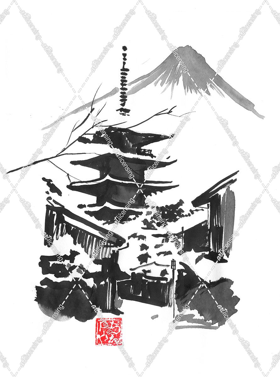 Fuji San And Temple