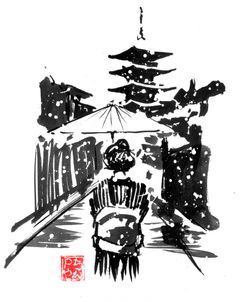 Geisha In The Snow