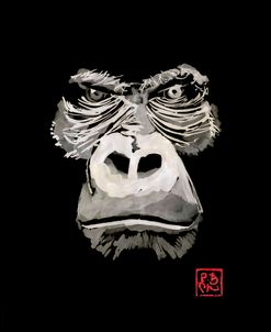 Angry Gorilla White In Black