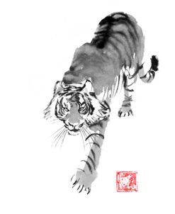 Walking Tiger Rice Paper