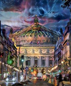 Paris France Opera Garnier at dusk