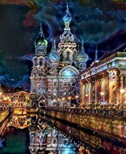 Saint Petersburg Russia Church of the Savior on Spilled Blood at night