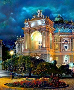 Odessa Ukraine Opera and Ballet Theater Night