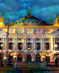 Paris France Opera Garnier Night