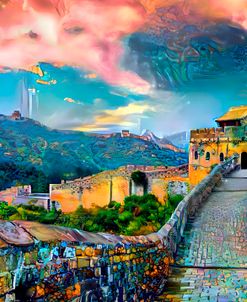 Great Wall of China Pink Sky