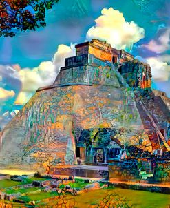 Mexico Yucatan Uxmal Pyramid of the Magician