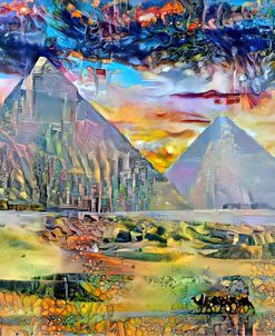 Egypt Giza Pyramids At Night