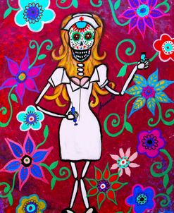 Dia De Los Muertos Nurse Long Blond For Prints