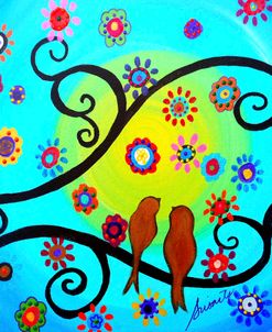 Lovebirds In Whimsy Summerland