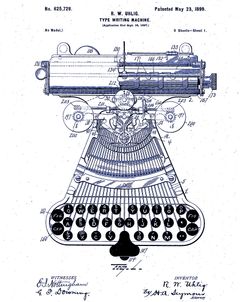 Type Writing Machine, Patented 1899