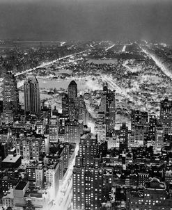 Aerial View of New York City, at Night