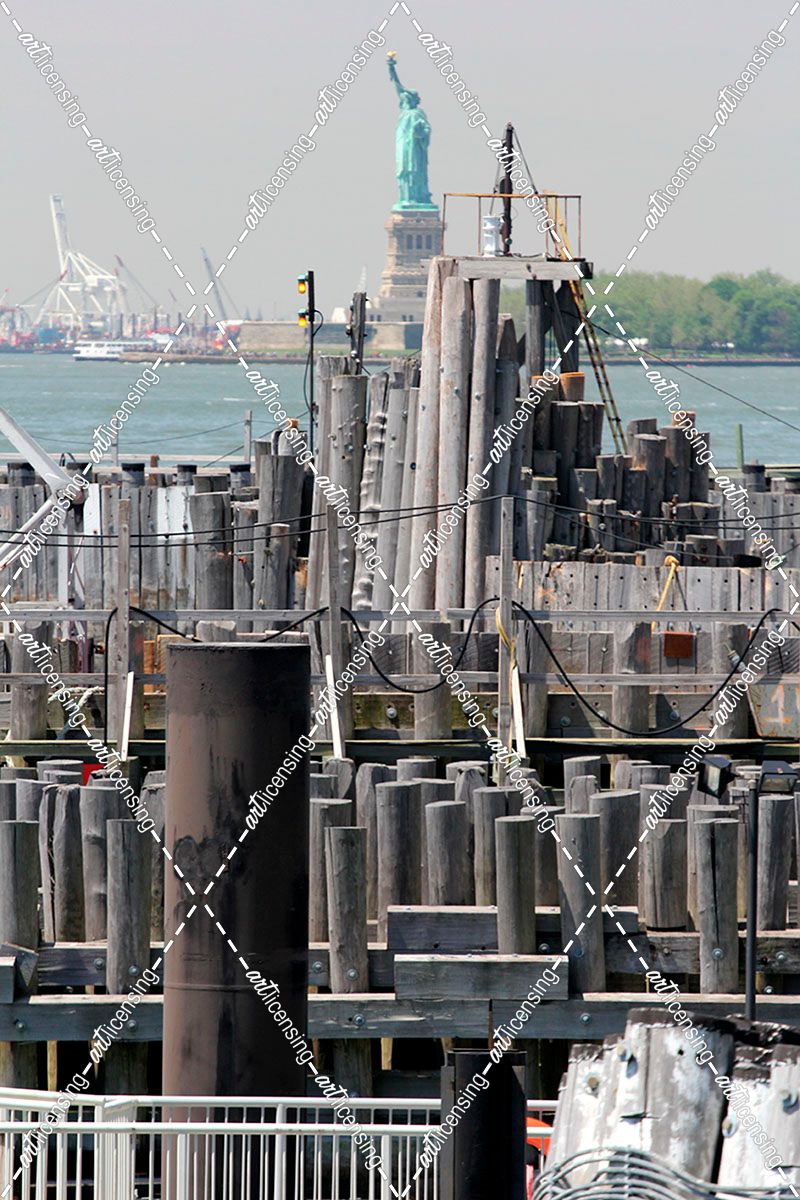 Statue Of Liberty Vertical With Pylons