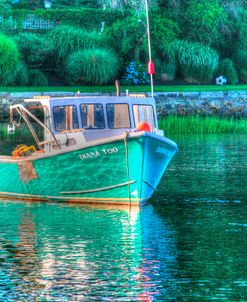 Green Hull Moored