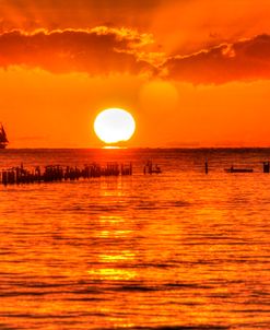 Old Pier Sunset Horizontal