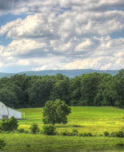 White Barn and Blue Sky