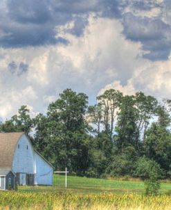 White Barn and Clouds