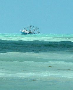 Shrimp Boat Rough Sea Panorama