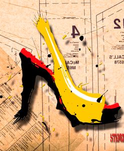 Suede Heel Yellow Red Sole