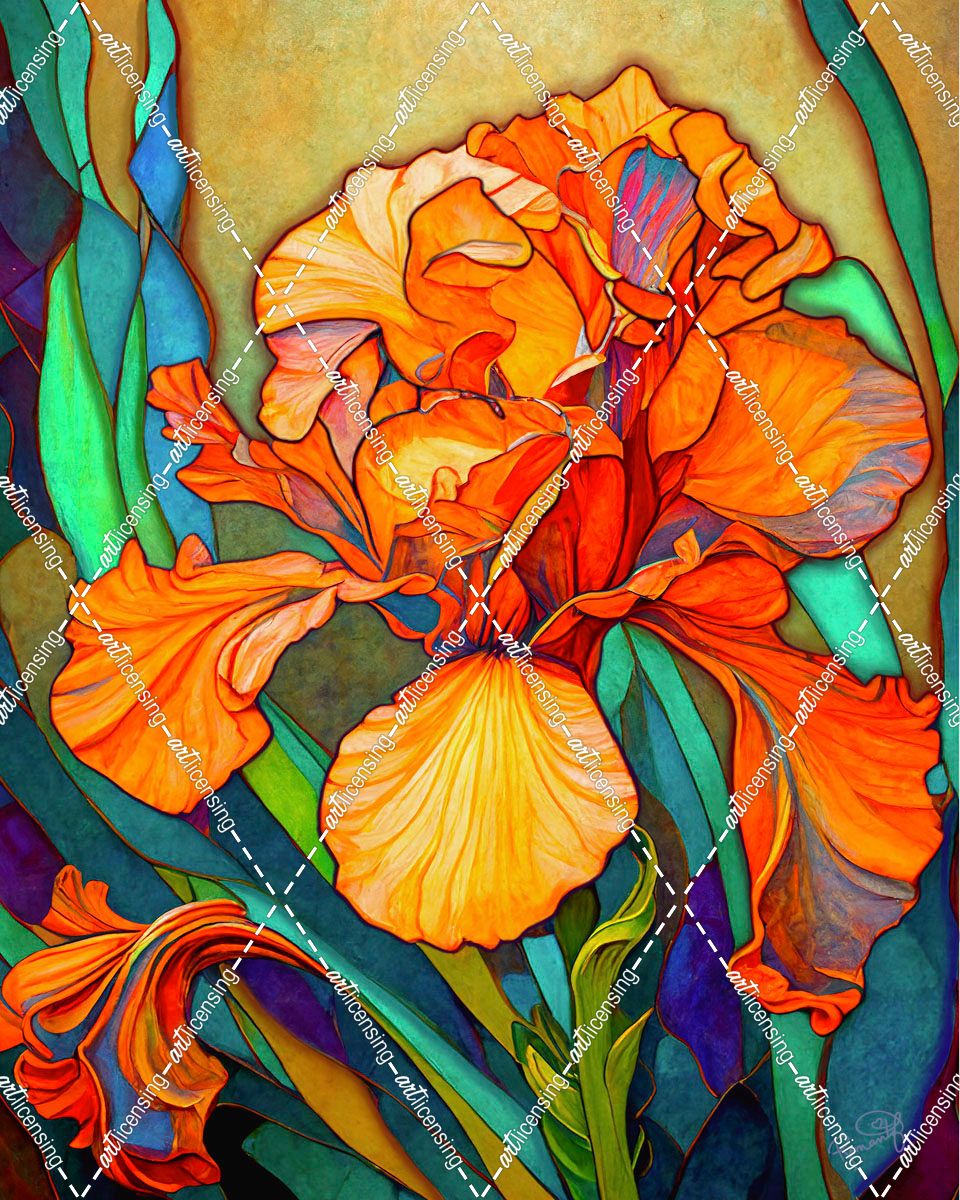 Nettie’s Garden – Orange Iris 1
